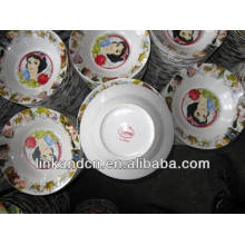 Haonai 2014 bulk ceramic Snow White dinner/soup plate